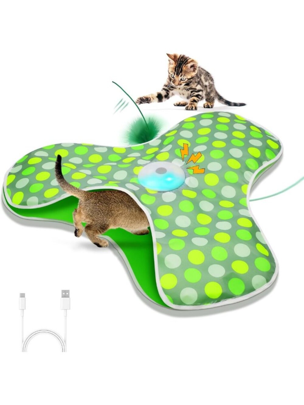 Interactive Automatic Cat Toy - Motion Activated, Moving Feather & Chirping Fun